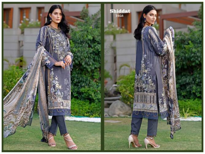 Agha Noor Shiddat 1 Exclusive Casual Wear Jam Satin Cotton Dress Collection 